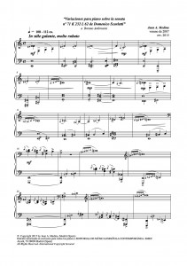 Variaciones para piano. 6 minutes and 45 seconds. Page 1